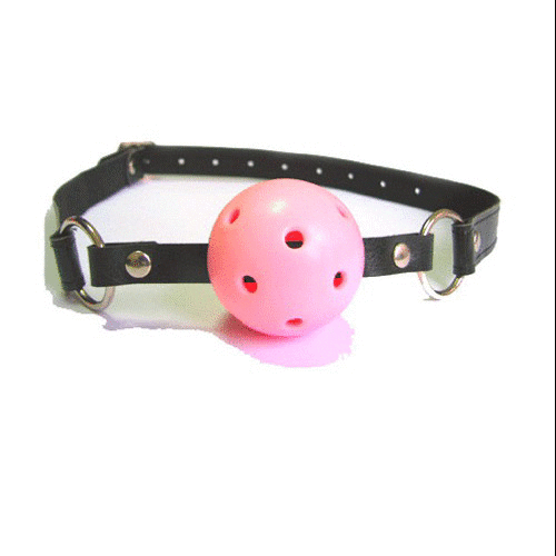 MORDAZA COLOR PIEL  NEGRO CON PELOTA ROSA 3917