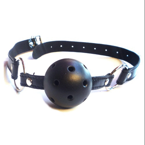 MORDAZA COLOR PIEL  NEGRO CON PELOTA NEGRA 8390