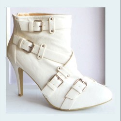 BOTINES HEBILLAS COLOR BLANCO TALLA 41