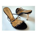 MULES NEGROS BELLA FIORENZA CON BRILLANTES TALLA 6,5 US