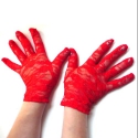 GUANTES DE ENCAJE 6475 COLOR ROJO TALLA ÚNICA