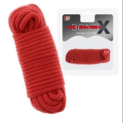 CUERDA BONDAGE SUAVE BONDX 10 METROS COLOR ROJO 8349