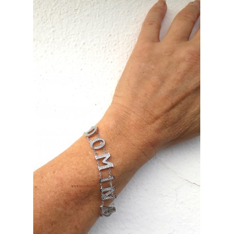 PULSERA DE LETRAS BRILLANTES DOMINA 7227