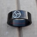 ANILLO BDSM EMBLEMA TRISKEL EN ACERO COLOR NEGRO 7255