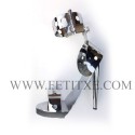 7181 STEEL METAL BONDAGE BALLET HEELS