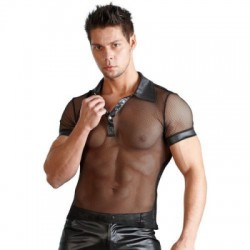 CAMISETA REJILLA CON WETLOOK 3672 TALLA S-XXL