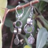 PENDIENTES ACERO CON DOBLE ANILLO EMBLEMA BDSM TRISKEL 7415