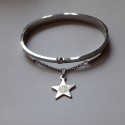 PULSERA CERRADA CON  CADENITA Y PENDIENTE ESTRELLA BDSM TRISKEL ACERO 7451