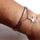 PULSERA CERRADA CON  CADENITA Y PENDIENTE ESTRELLA BDSM TRISKEL ACERO 7451