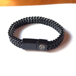 PULSERAS DOM CON TRISKEL EN ACERO NEGRO 7492