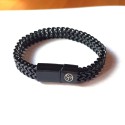 PULSERA DOM CON TRISKEL EN ACERO NEGRO 7492