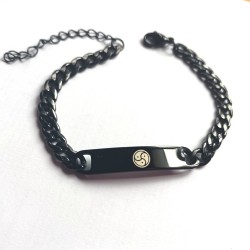 ELEGANTE PULSERAS CON TRISKEL EN ACERO NEGRO 7460