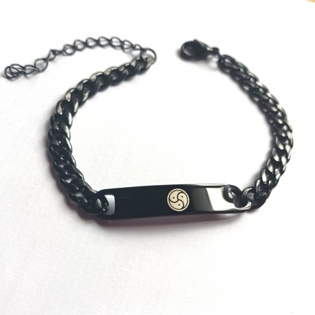 ELEGANTE PULSERAS CON TRISKEL EN ACERO NEGRO 7460