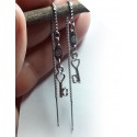 PENDIENTES LARGOS CON EMBLEMA BDSM TRISKEL EN ACERO 7496