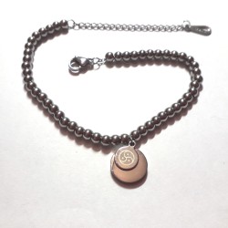 PULSERAS EN ACERO CON EMBLEMA BDSM TRISKEL CORAZÓN DUO 7454